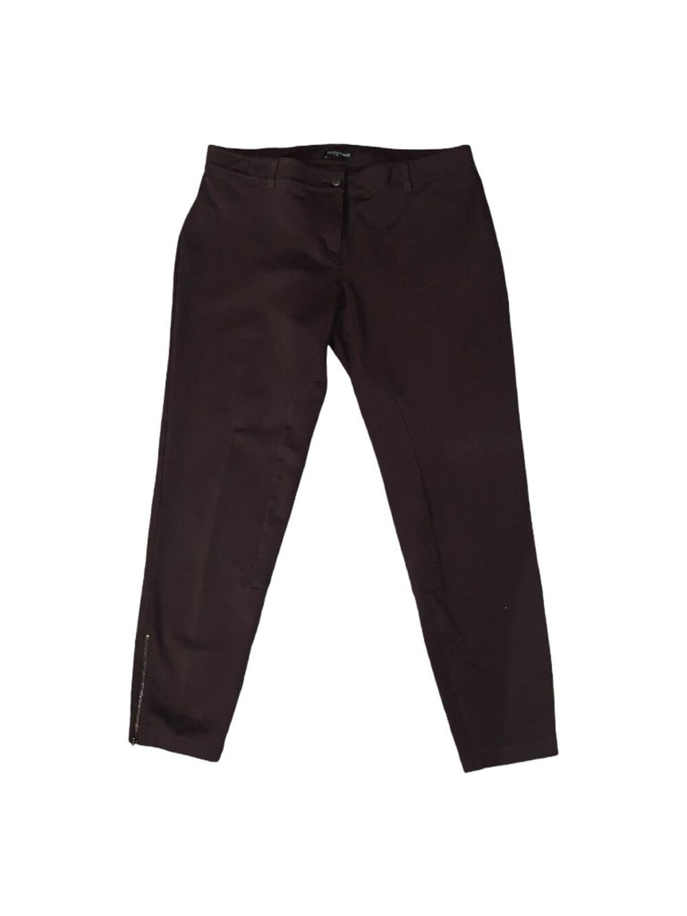 Eileen Fisher L chocolate Brown Equestrian Style Tapered Leg zipper ankle pants